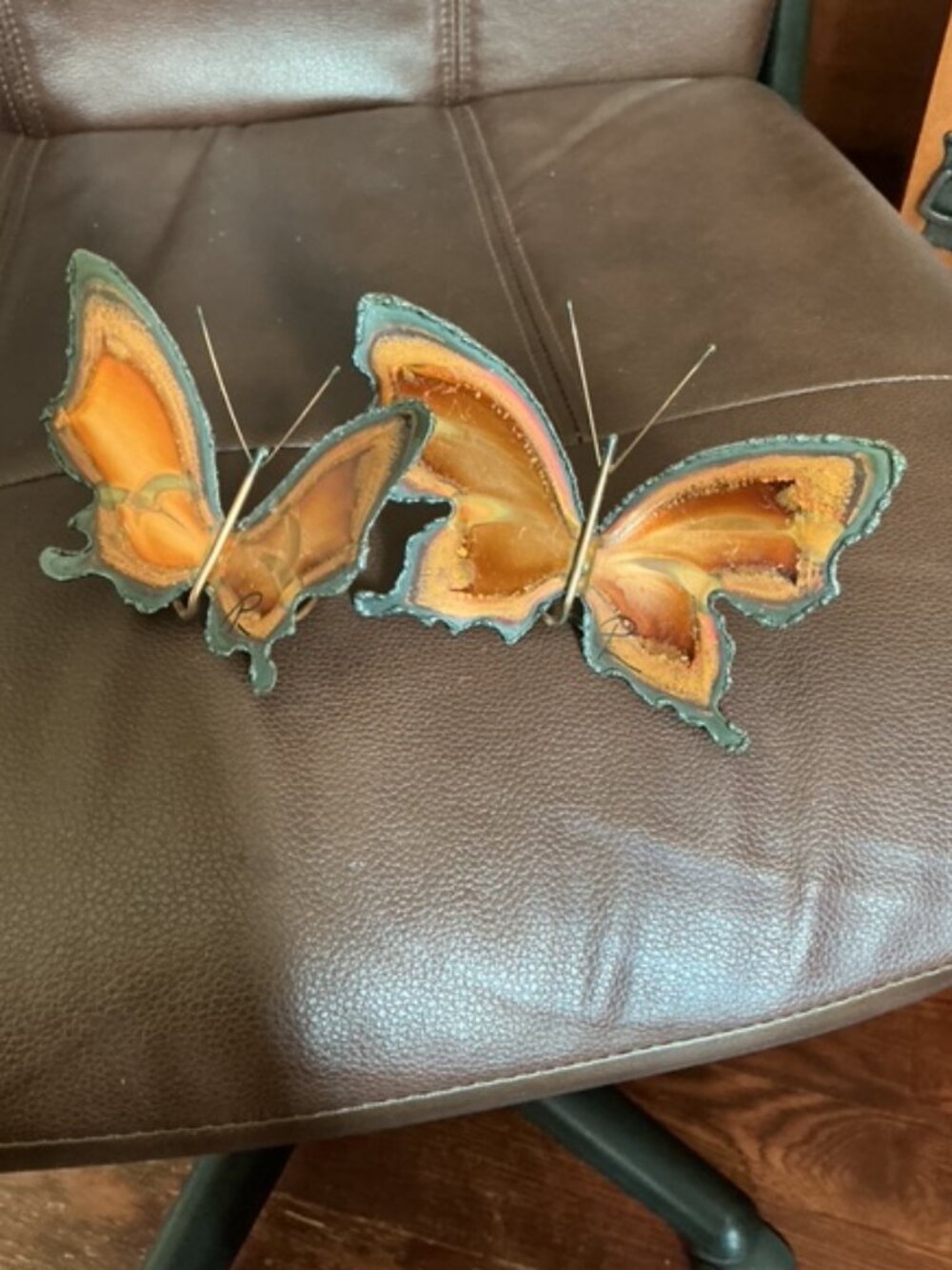 Handmade Canadian Vintage Ryan Studio Copper Butterfly Sculptures